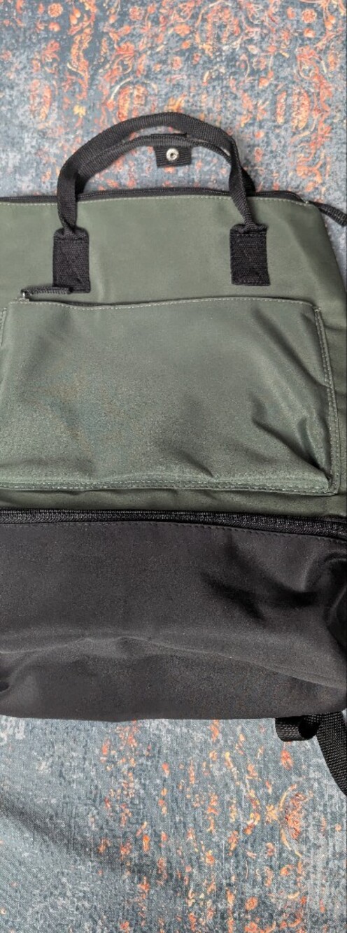 DSW Olive Green and Black Shoe Compartment Backpack